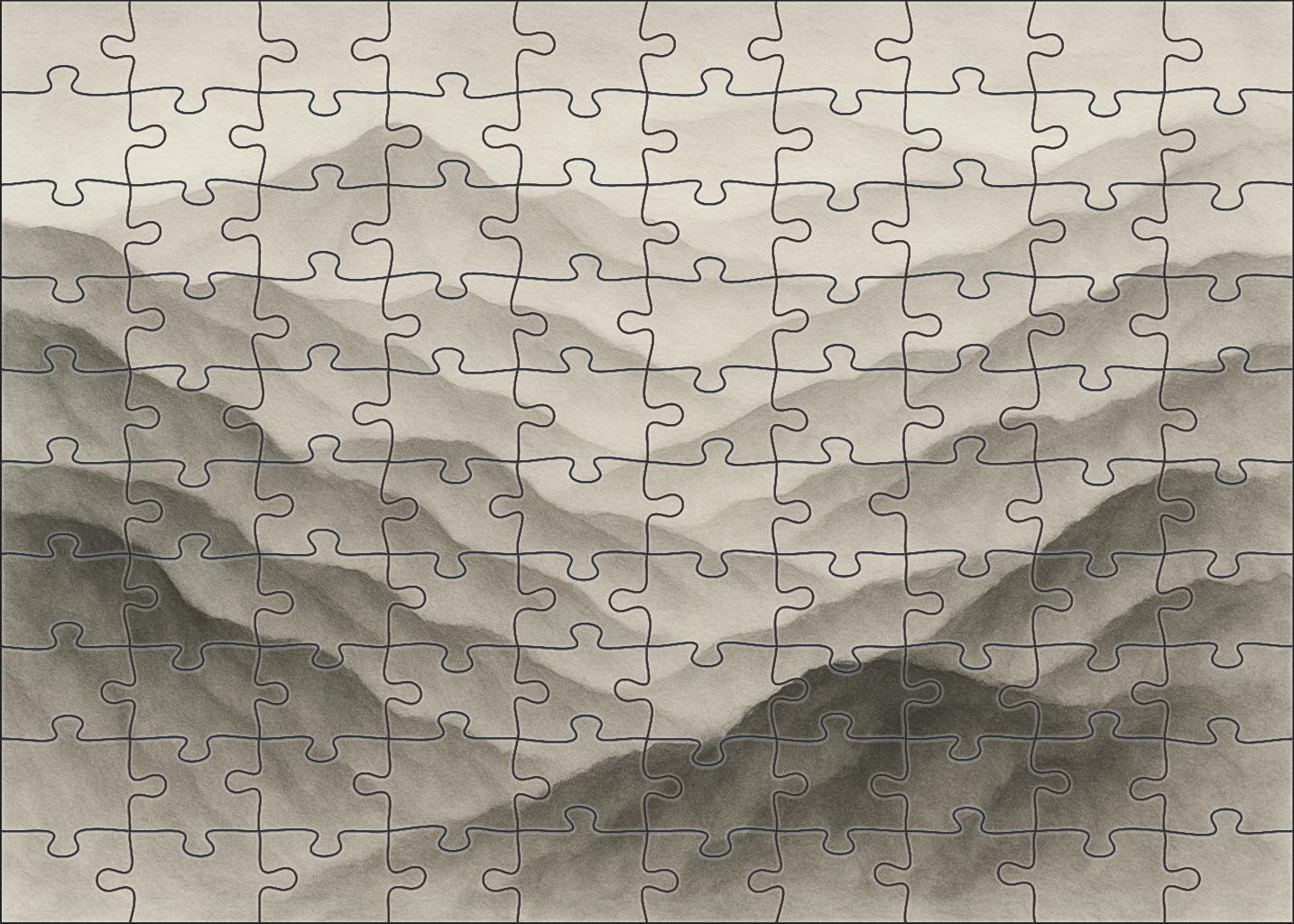 Topographic Ink Wash Map 500 Piece Puzzle