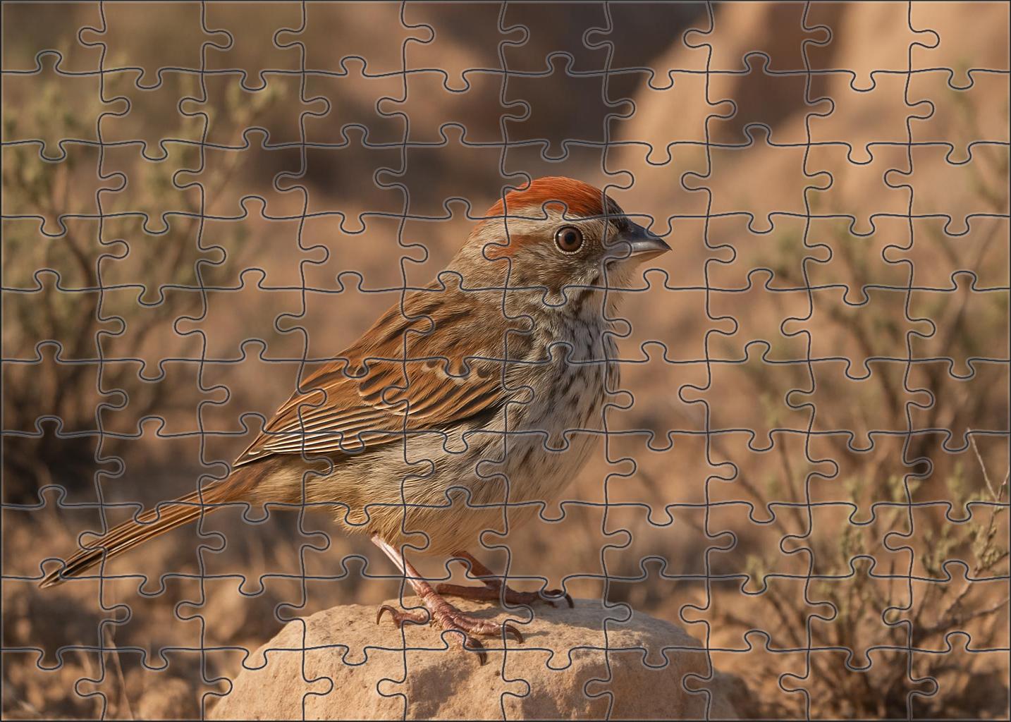 Rufous-crowned Sparrow Secretive Canyon Dweller Puzzle Fun