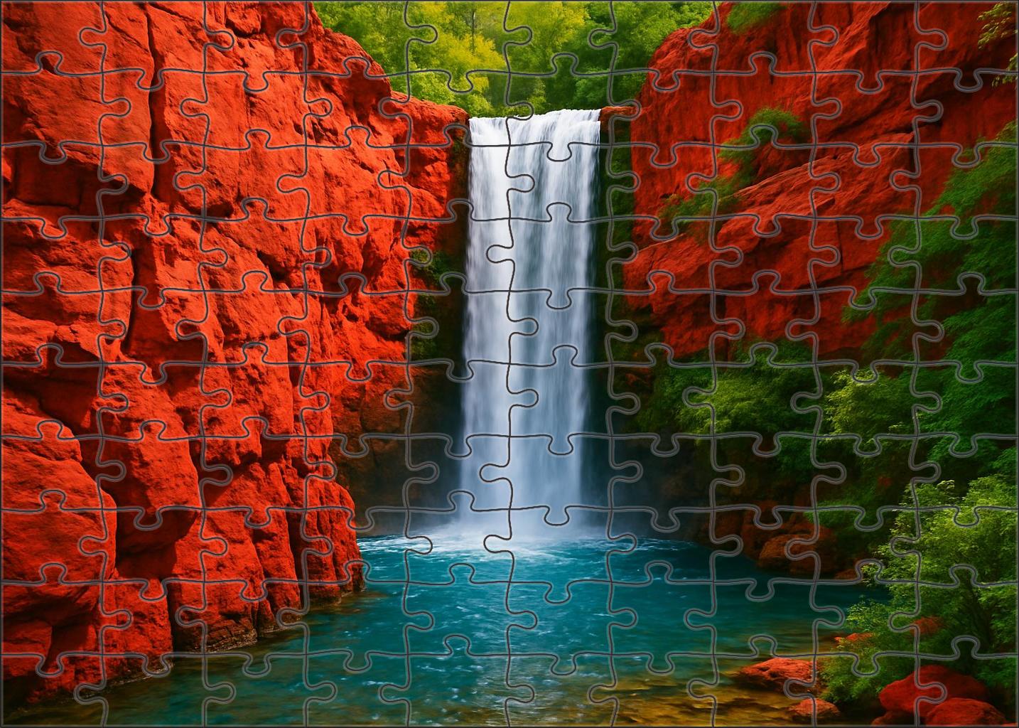 Crimson Echo Falls Premium Puzzle Pieces