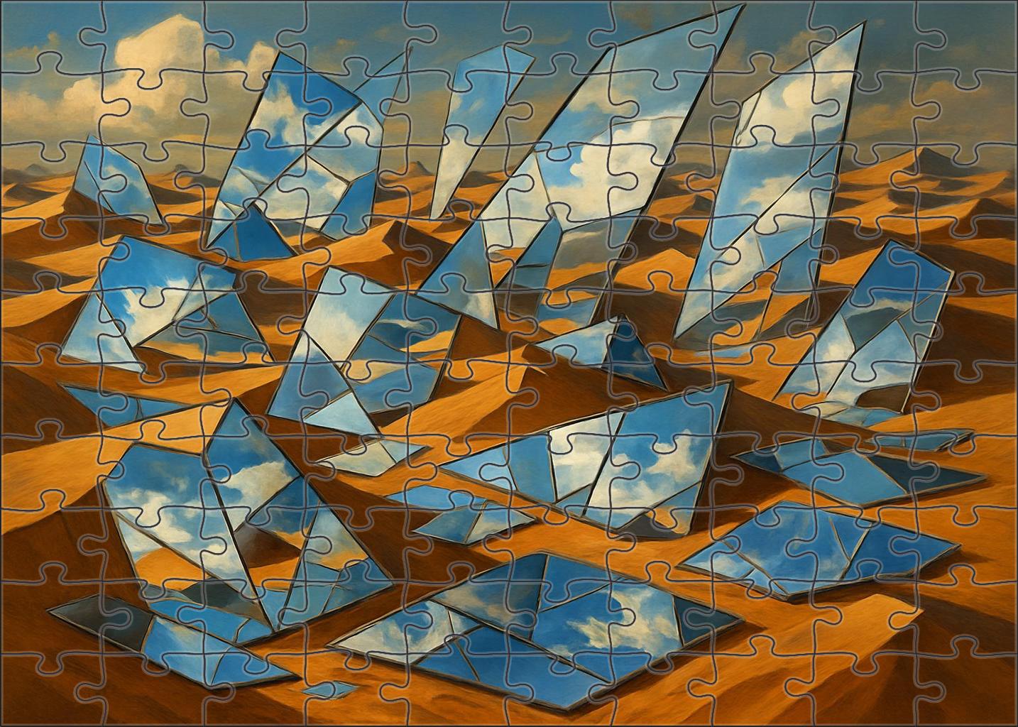 Mirrored Desert Of Fractured Time 200 Piece Puzzle