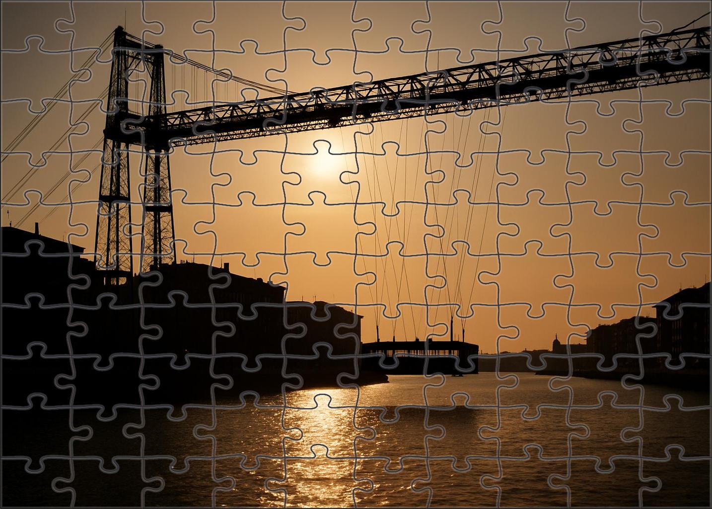 Puente De Vizcaya Vizcaya Bridge Spanning The Nervion River In Portugalete Spain Admired By 6170 As The Worlds Oldest Transporter Bridge 20 Piece Puzzle