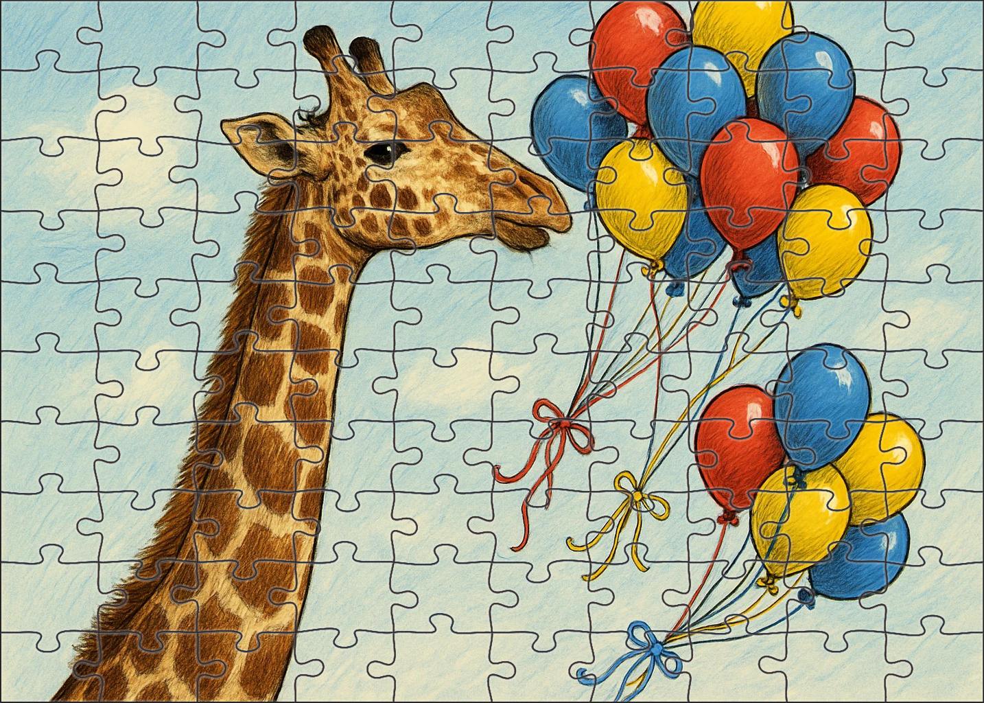 The Giraffes Balloon Bouquet Custom Jigsaw Puzzle