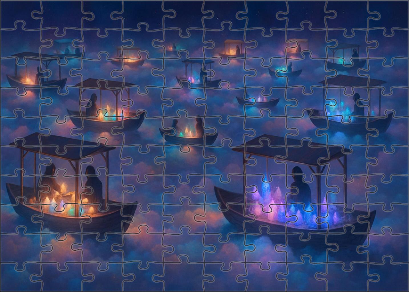 The Floating Market Of Forgotten Dreams Custom Jigsaw Puzzle