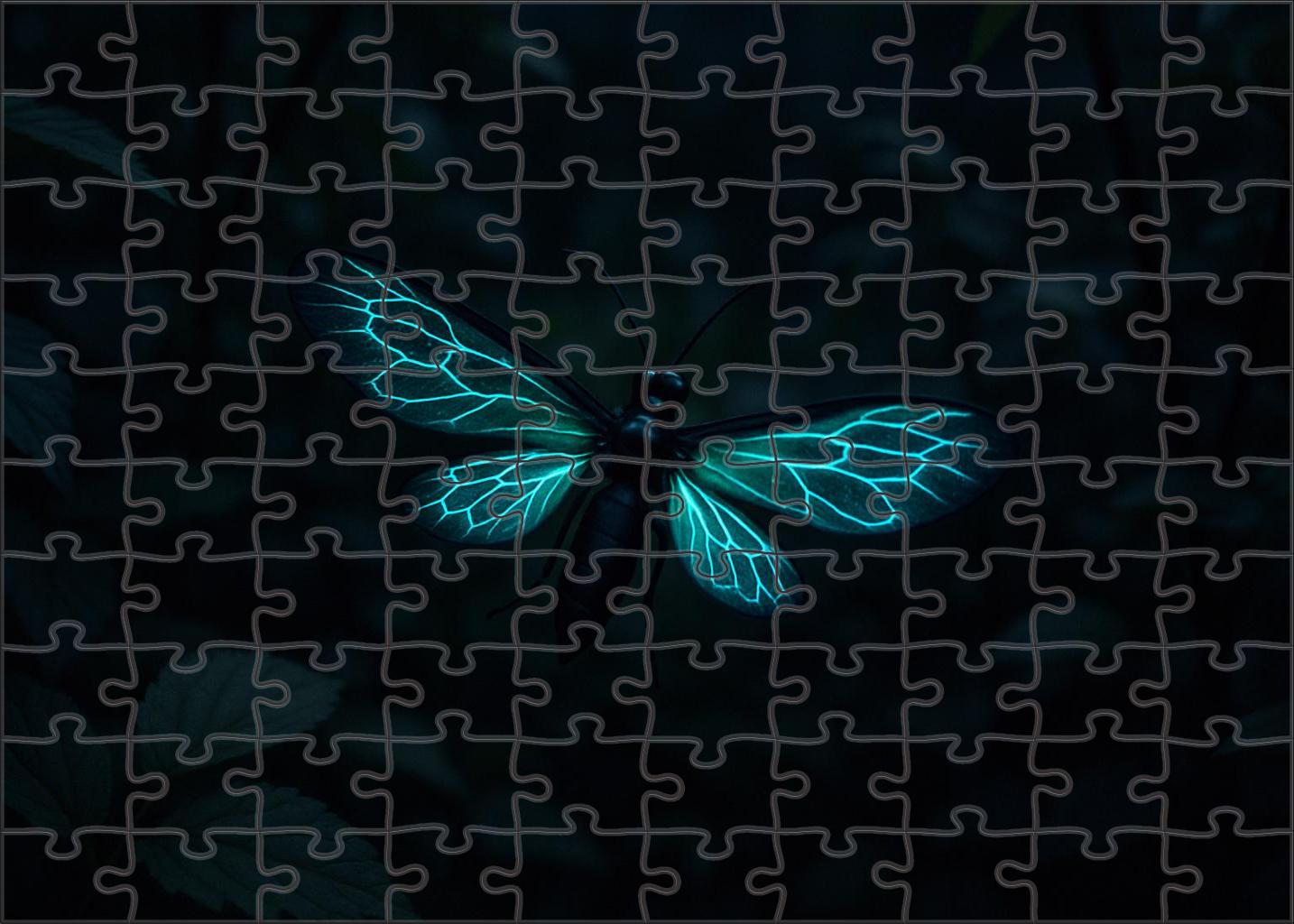 Obsidian Glidewing Shadowy Forest Flyer With Luminescent Trails Puzzle Fun