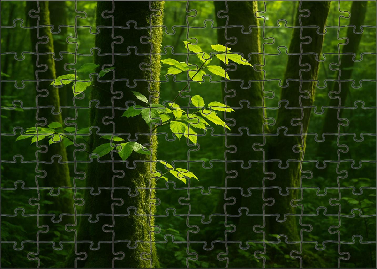 Emerald Forest Glimpse Premium Puzzle Pieces