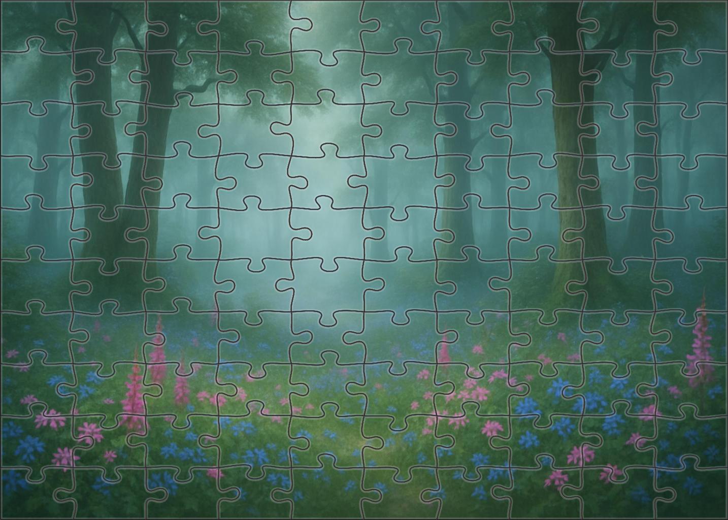 Enchanted Foggy Grove Premium Puzzle Pieces