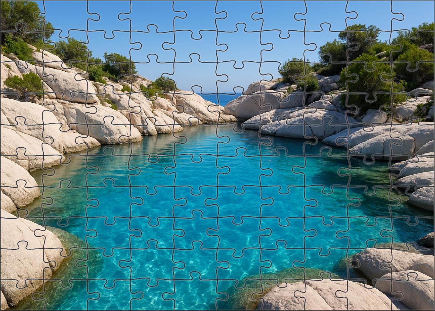 Sapphire Lagoon Retreat Large Format Puzzle