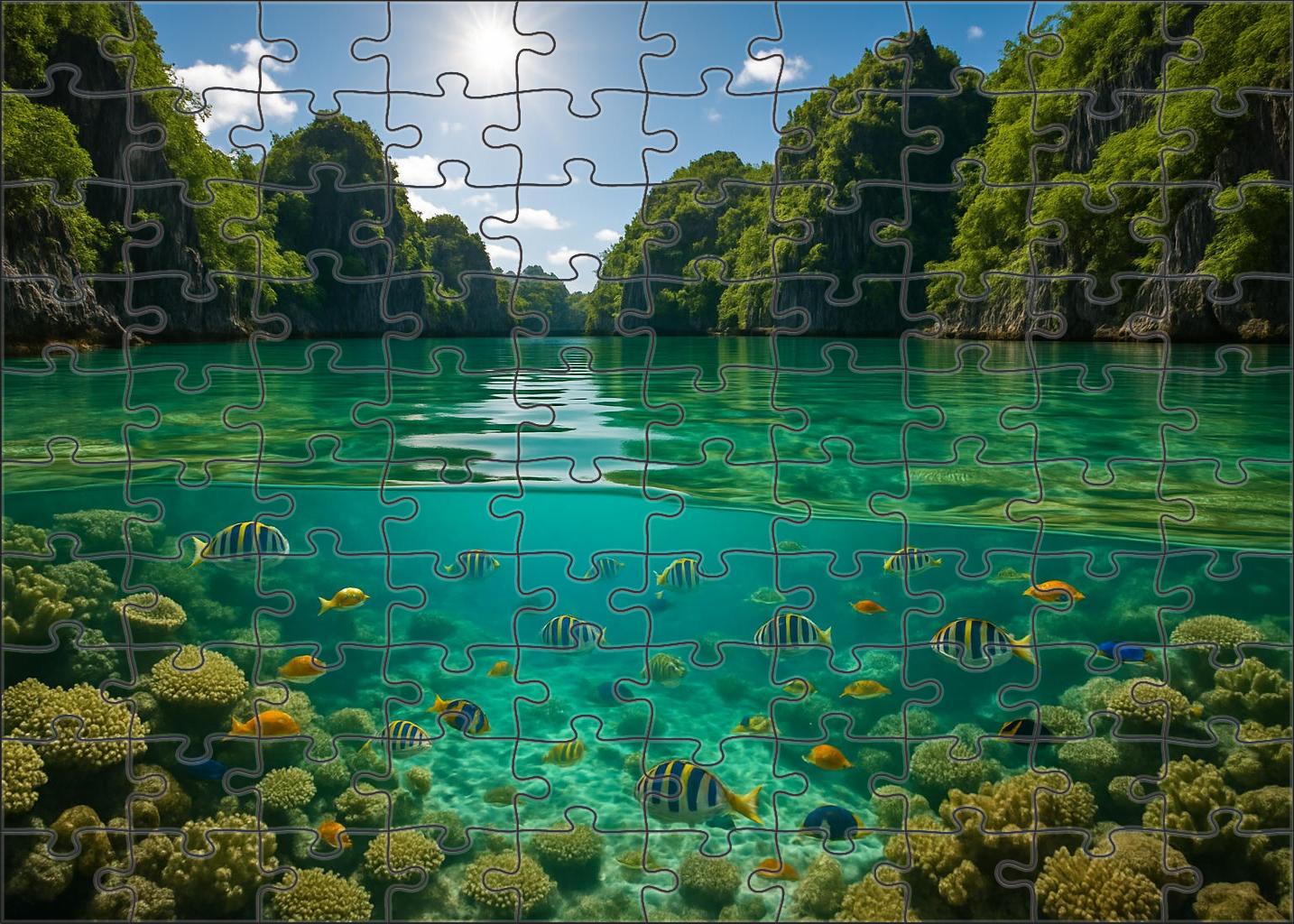Emerald Lagoon Oasis Custom Jigsaw Puzzle