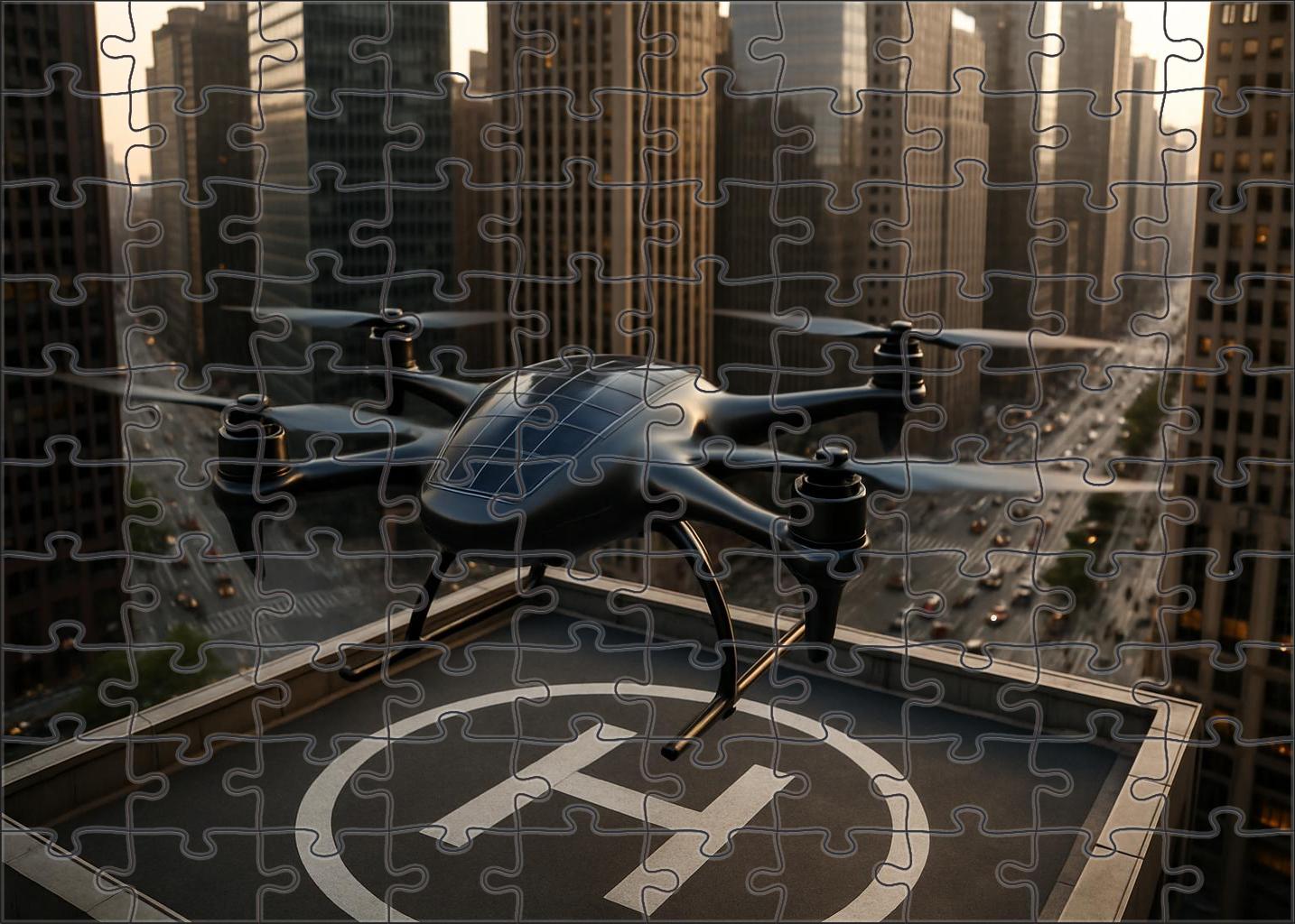 Solar-assisted Autonomous Delivery Drone Challenging Puzzles