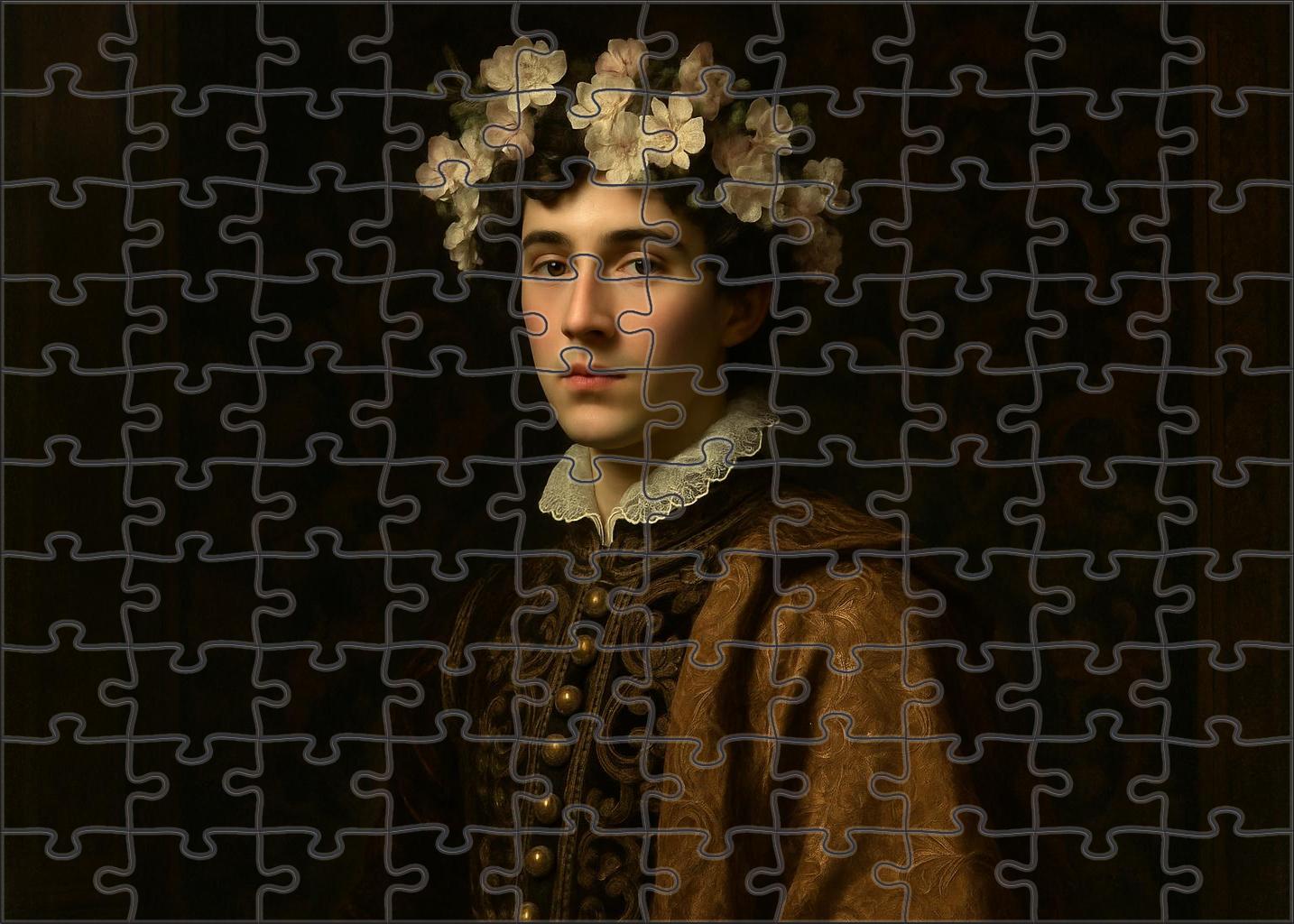 Portrait Of A Young Gentleman With Flowers Puzzle For Adults