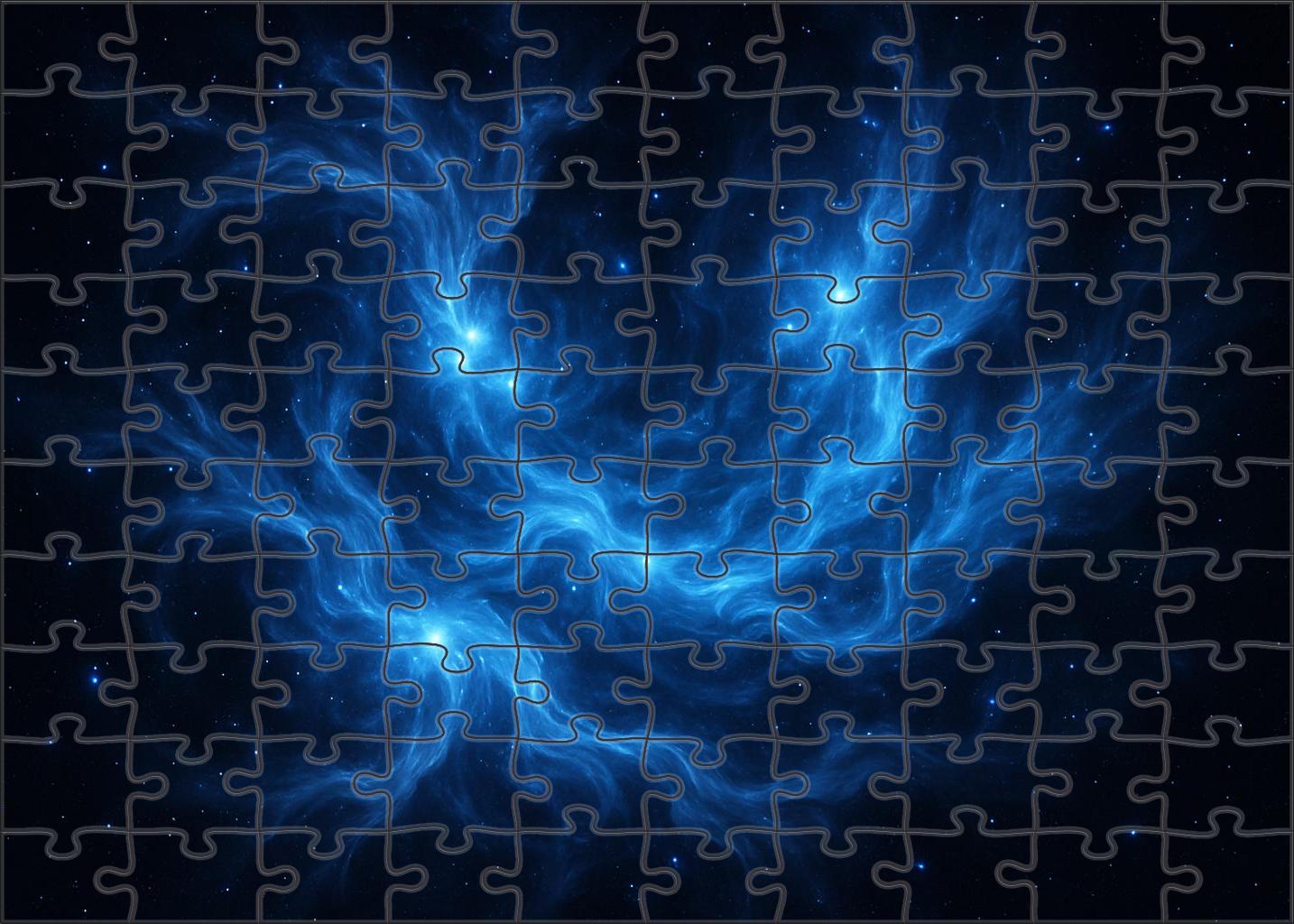 Electric Blue Nebula Veil 100 Piece Puzzle