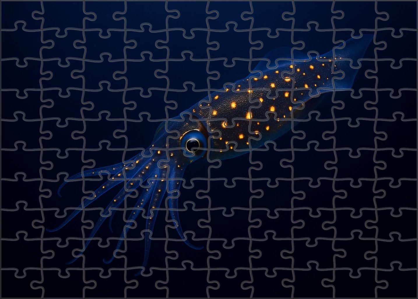 Golden Lantern Squid Bioluminescent Glider Of The Twilight Depths Puzzle For Adults