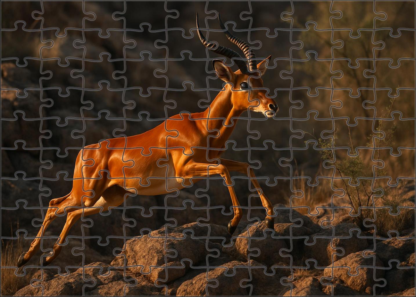 Copper Ridge Antelope Agile Herbivore With Copper-hued Coat And Elevated Leap Puzzle Collection