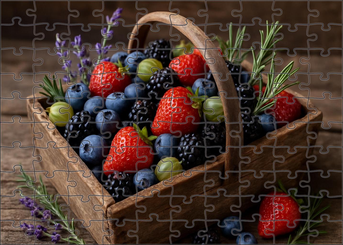 Farmers Basket Brilliance Mixed Berries With Herbal Garnish 20 Piece Puzzle