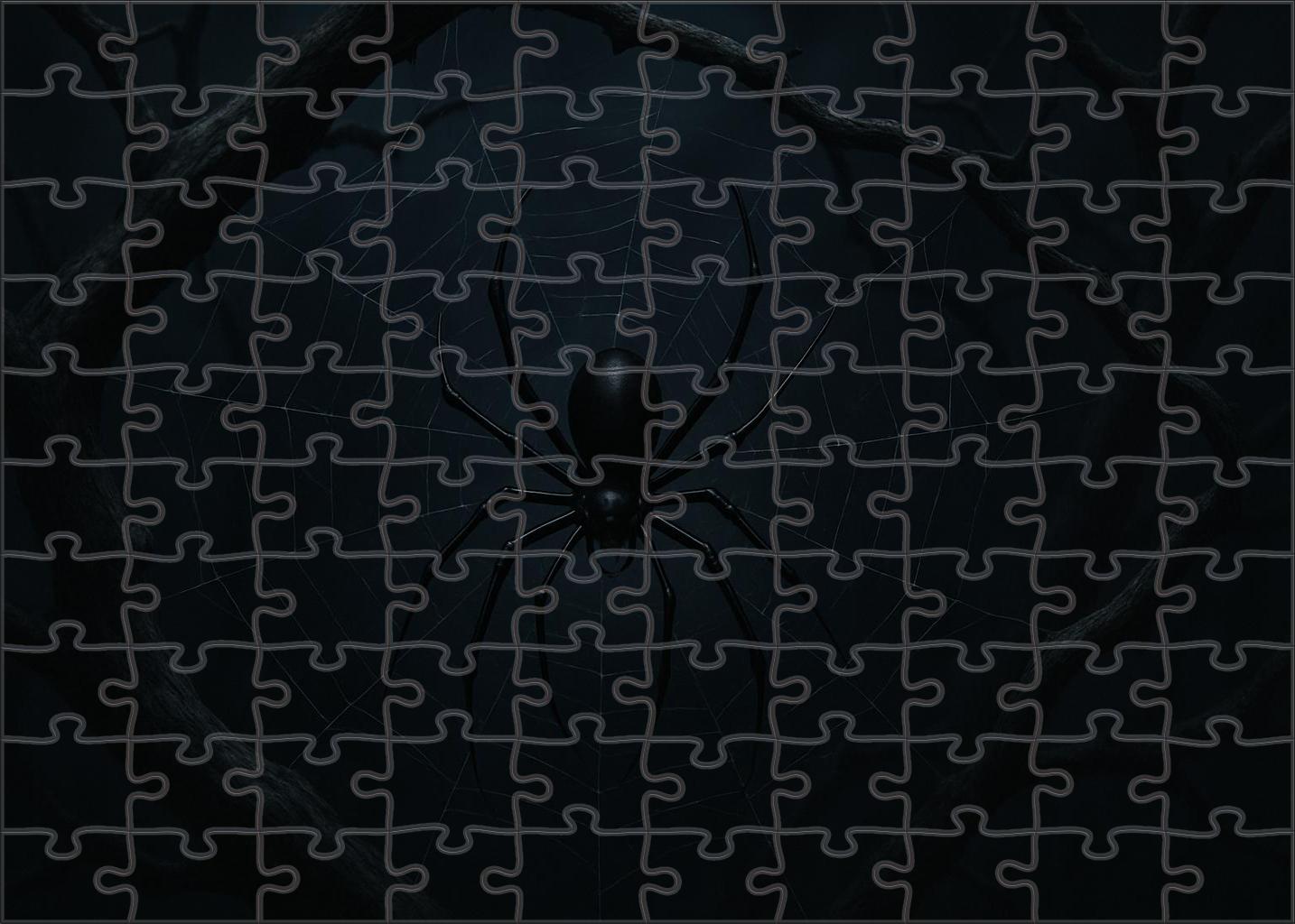 Obsidian Sprawler Nocturnal Arachnid With Glossy Jet-black Exoskeleton Mini Puzzle