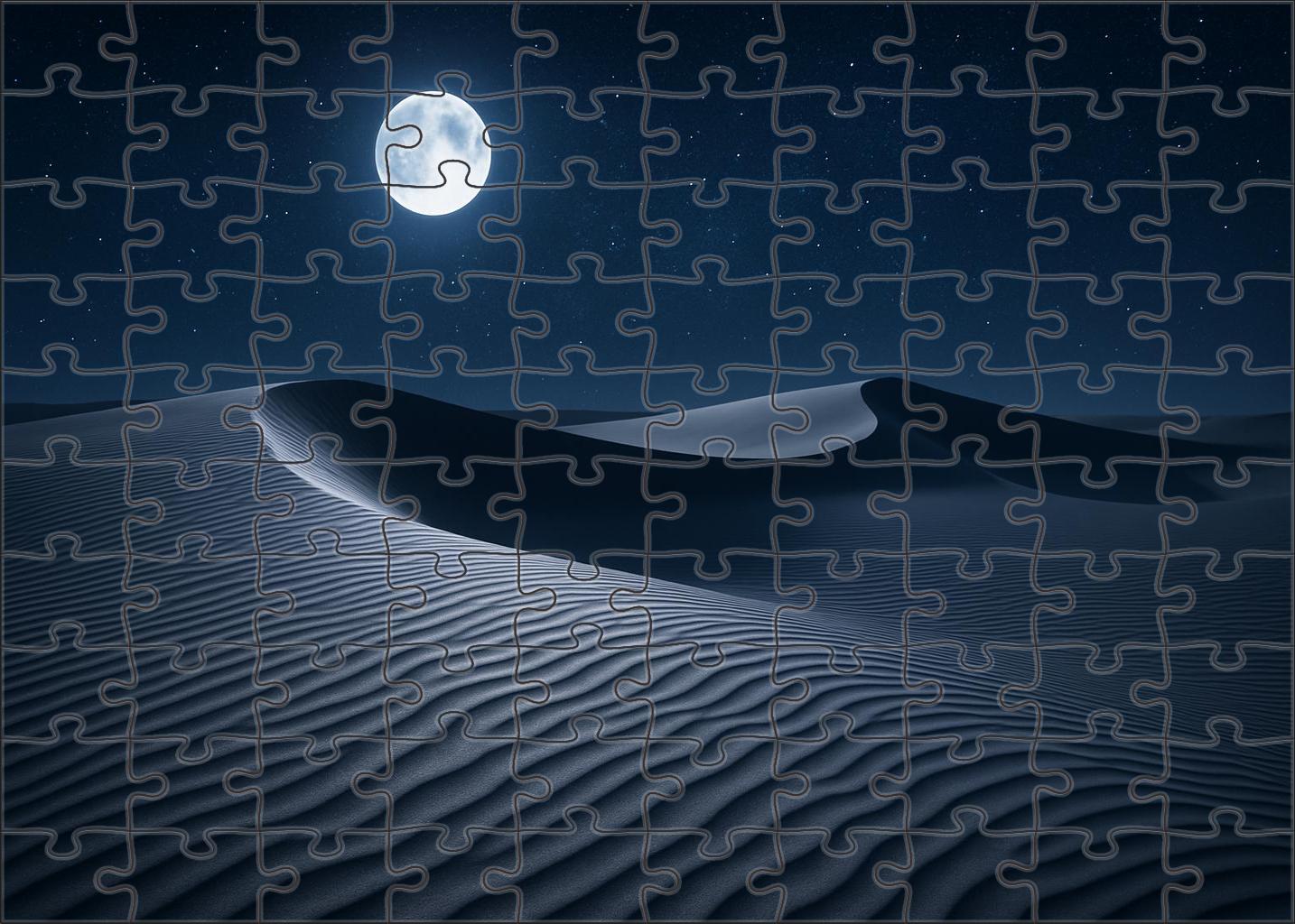 Moonlit Silver Dunes And Starry Silence Puzzle For Adults