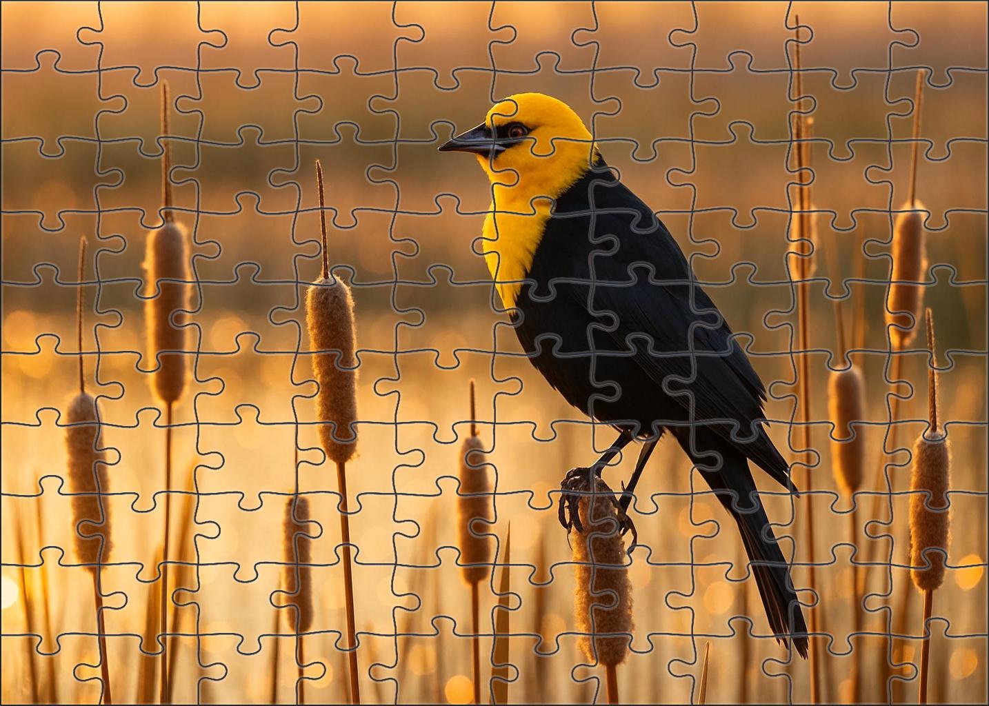 Yellow-headed Blackbird Marshland Voice Puzzle Fun