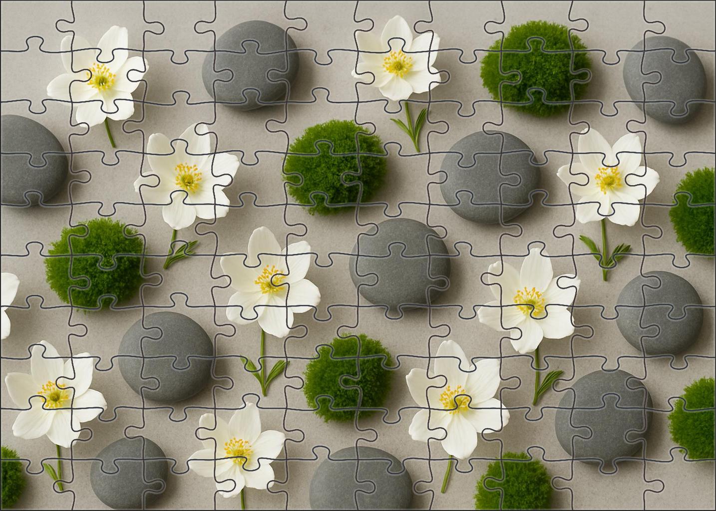 Serene White Zen Garden Family Puzzles