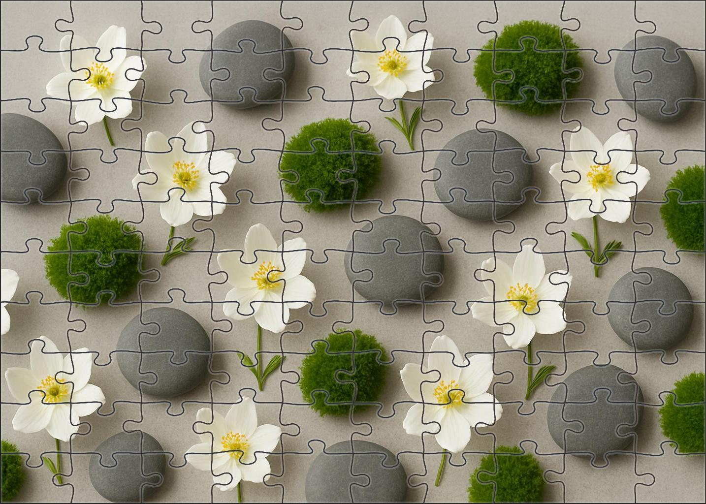 Serene White Zen Garden Family Puzzles