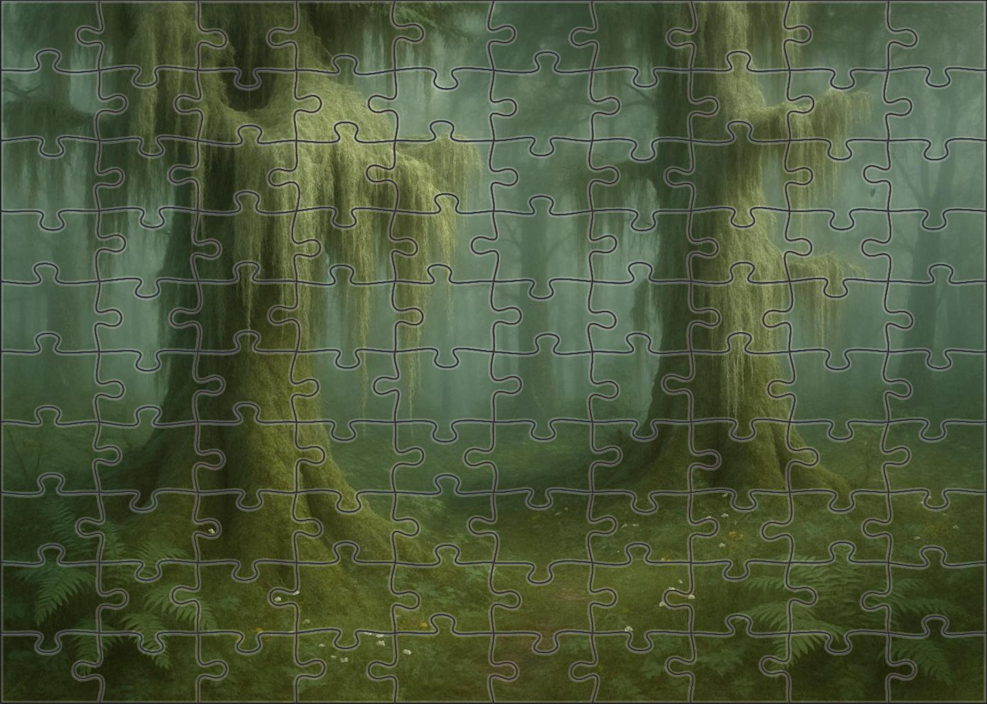 Silver Mosswood Veil Unique Puzzle Design