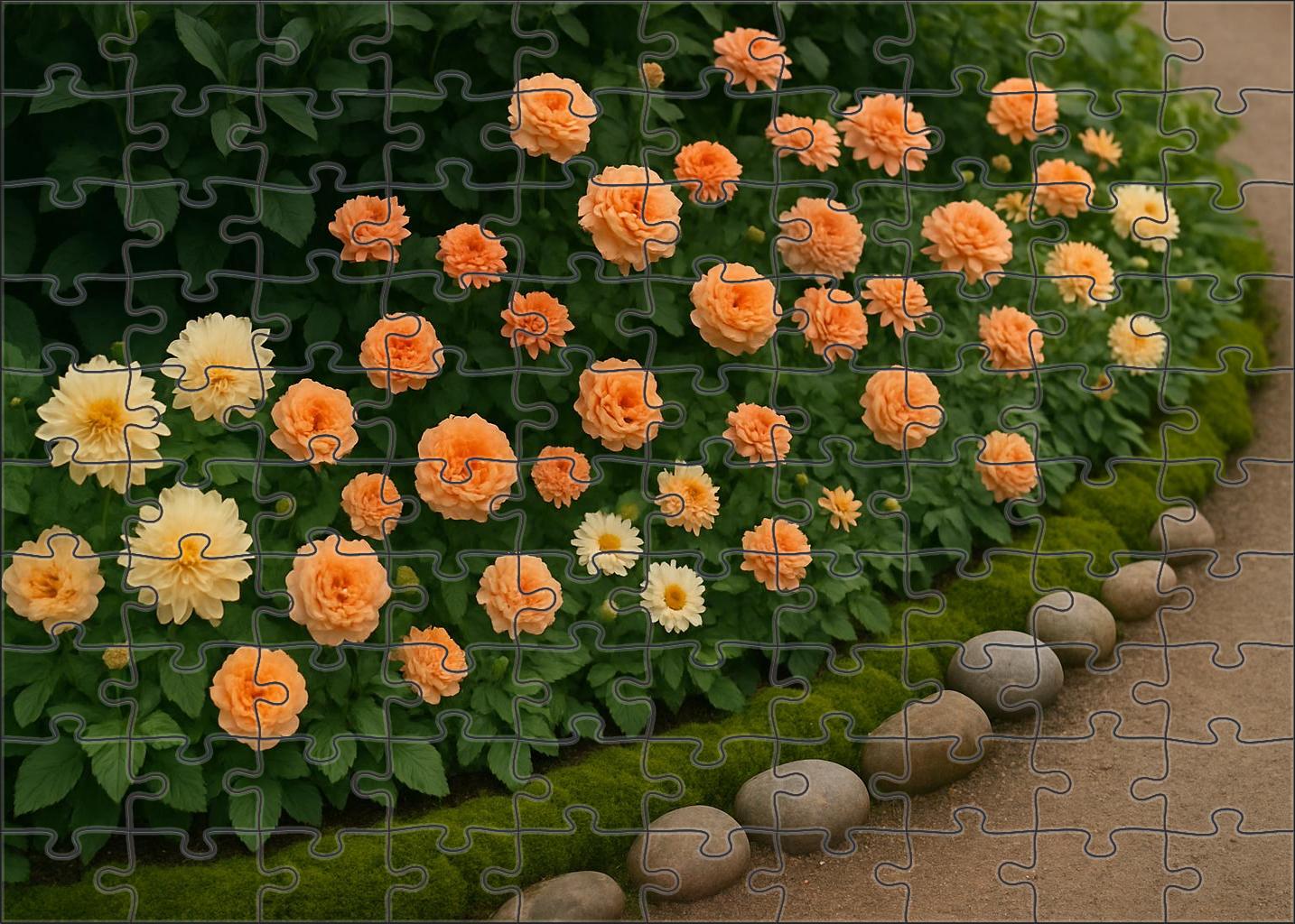 Peach And Cream Garden Border Challenging Puzzles