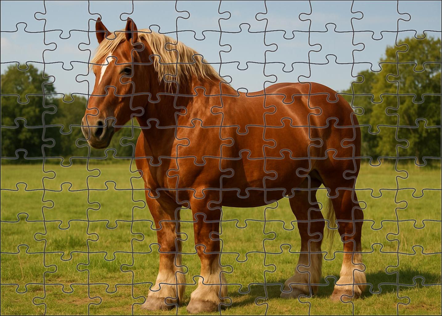 Rustic Ember Robust Chestnut Draft Gelding With Gentle Demeanor 500 Piece Puzzle