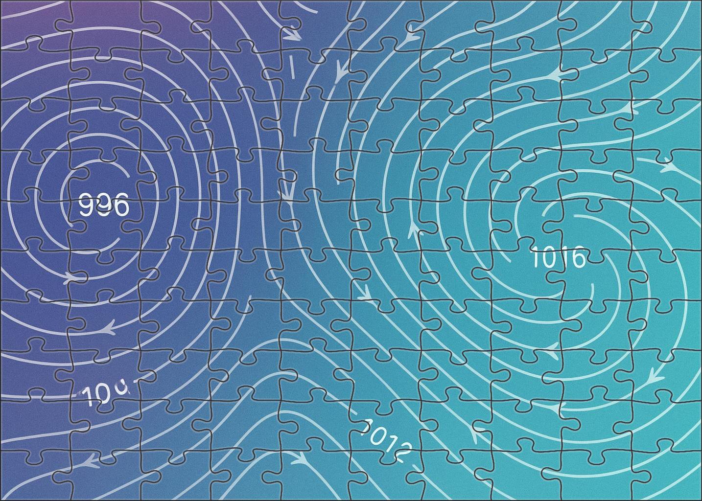 Atmospheric Pressure Isobar Map Mini Puzzle