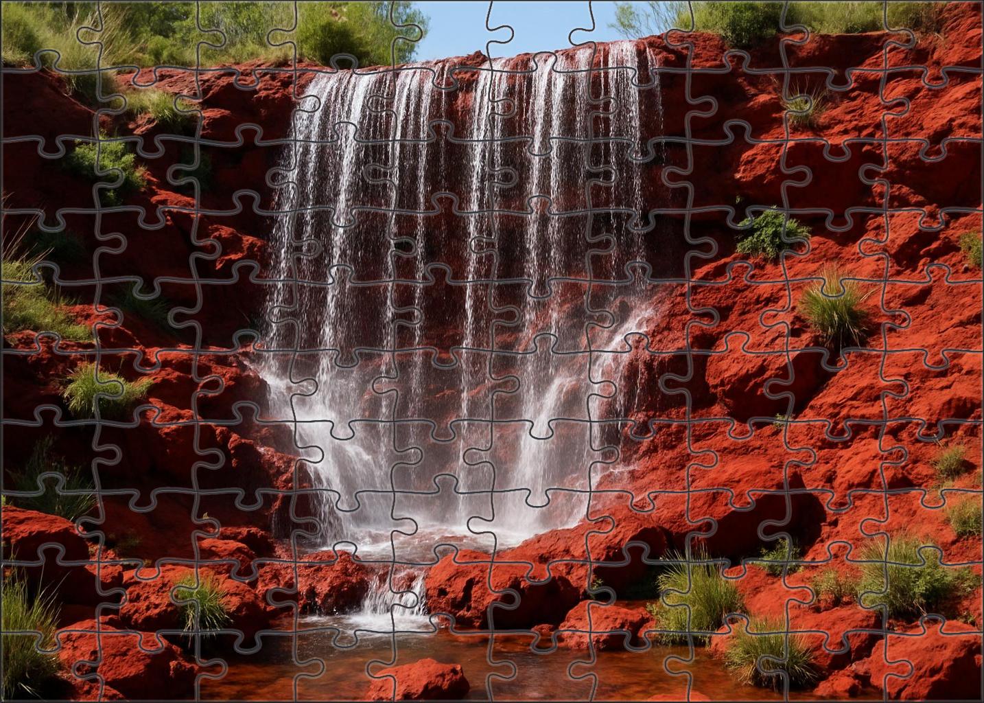 Crimson Veil Cascade Custom Jigsaw Puzzle