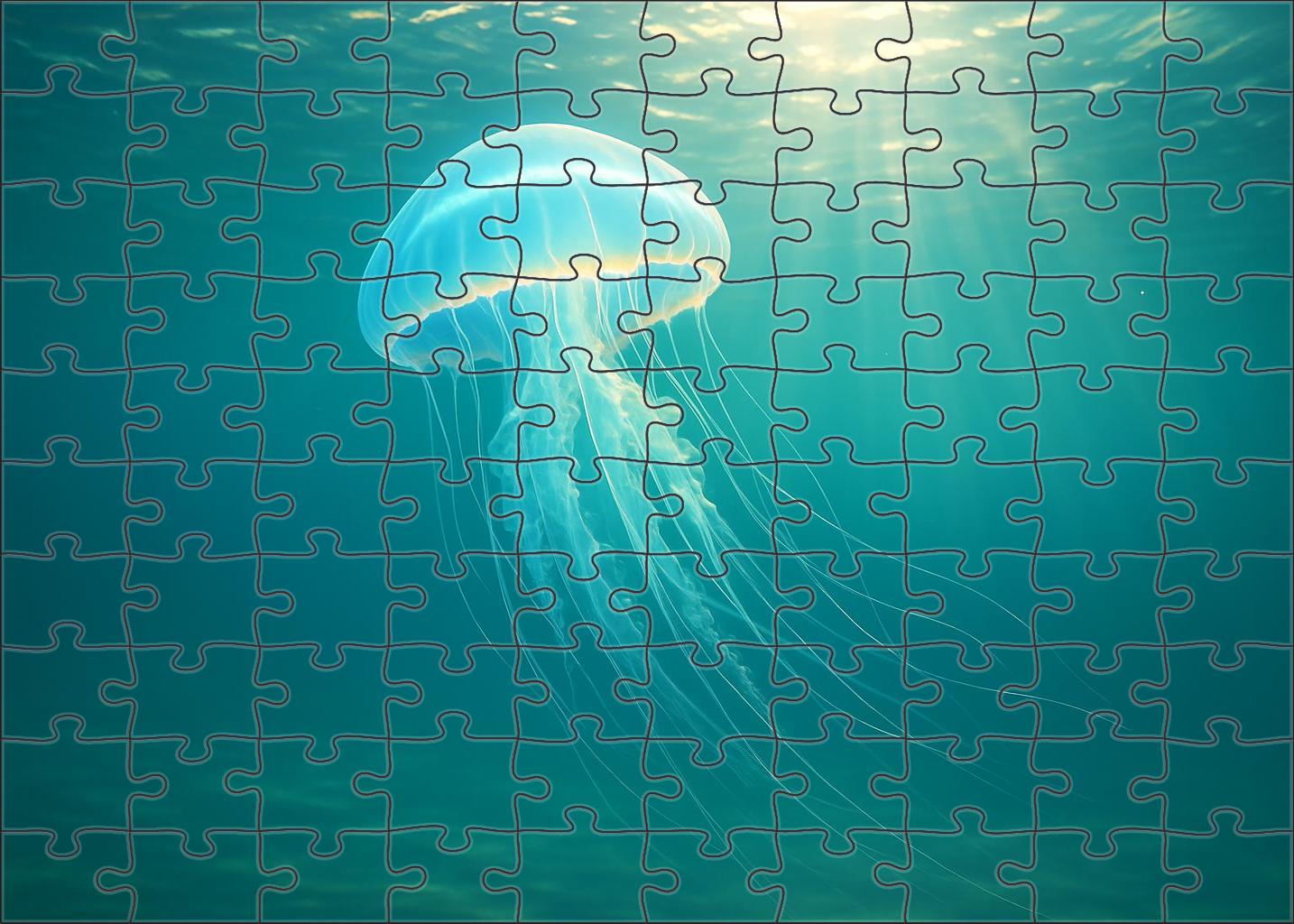 Iridescent Veil Jellyfish Delicate Drifter With Translucent Umbrella 300 Piece Puzzle