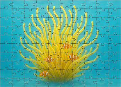Golden Orb Anemone Radiant Tentacled Drifter With Symbiotic Clingfish 200 Piece Puzzle