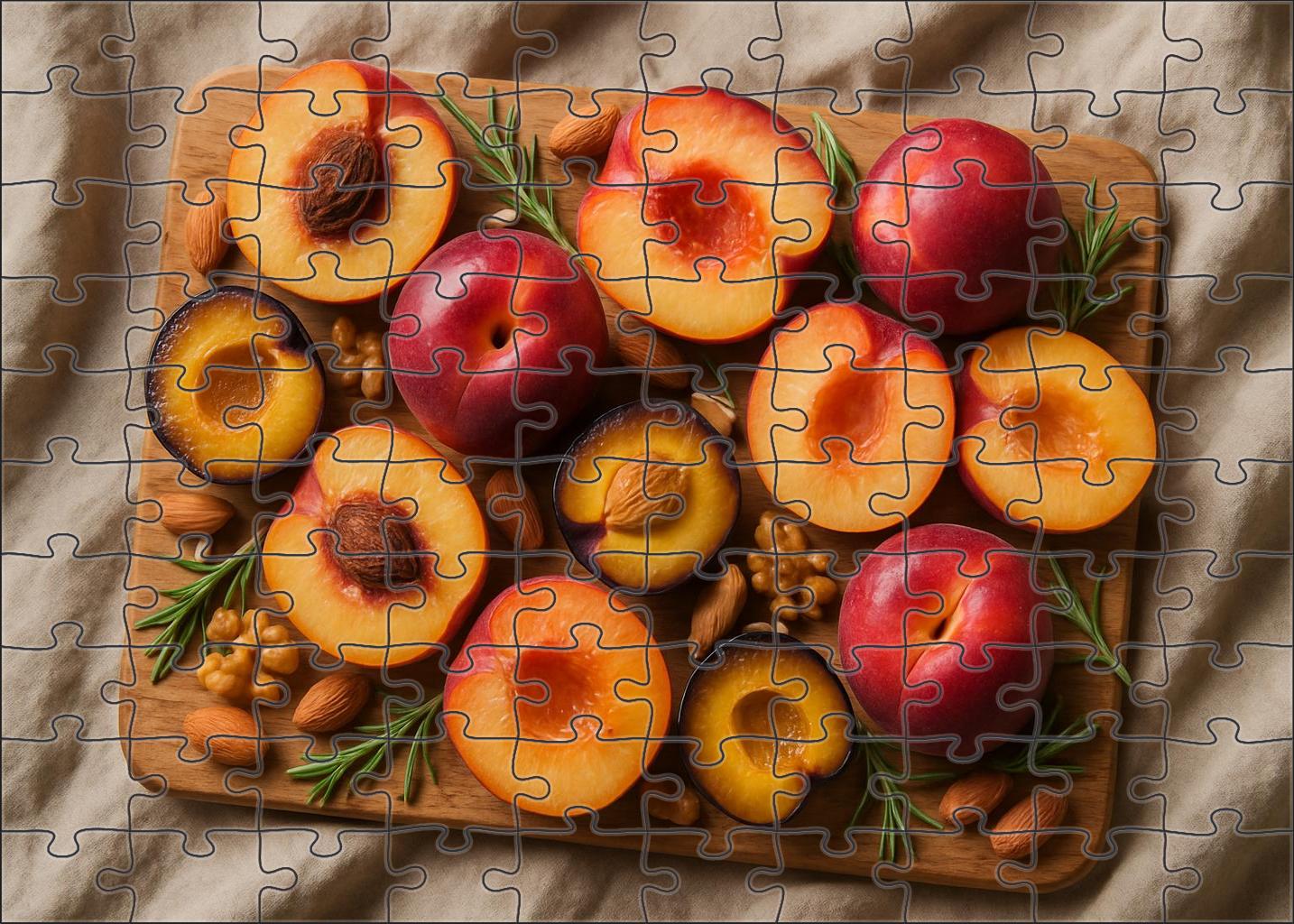 Sunset Orchard Array Warm Hues Of Stone Fruits And Nuts Puzzle Challenge
