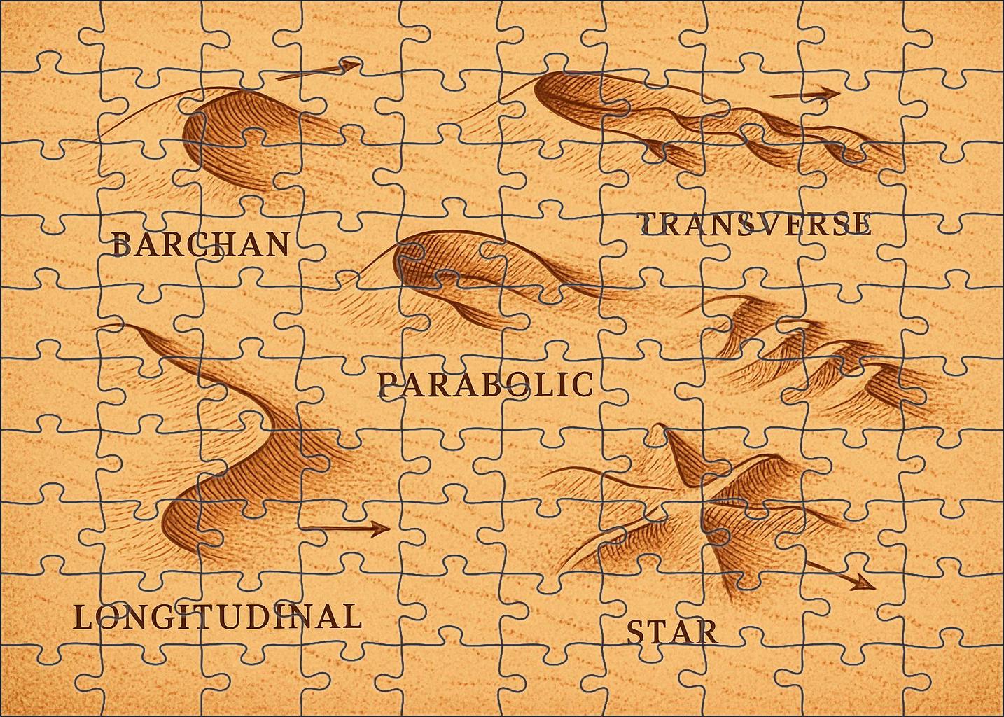 Desert Dune Morphology Pattern Map 50 Piece Puzzle