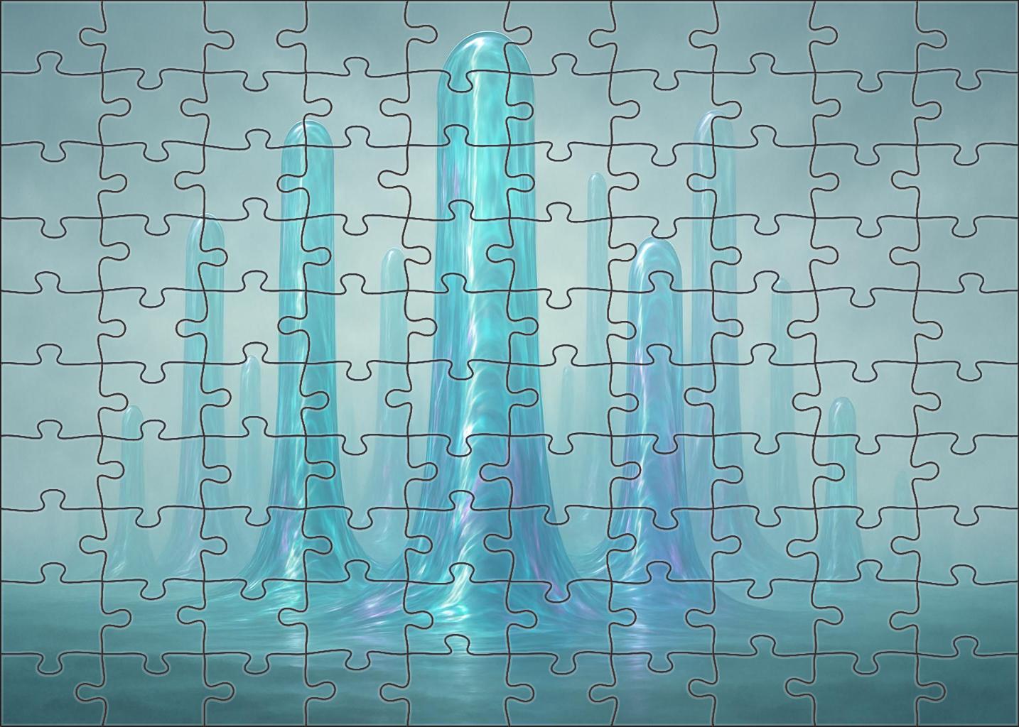 Towers Of Liquid Glass Rippled Structures Morphing With The Breeze Puzzle Fun