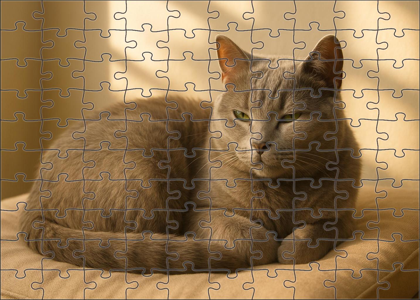 Moonlit Velvet Soft Grey Plushcoat With Calm Demeanor Mini Puzzle