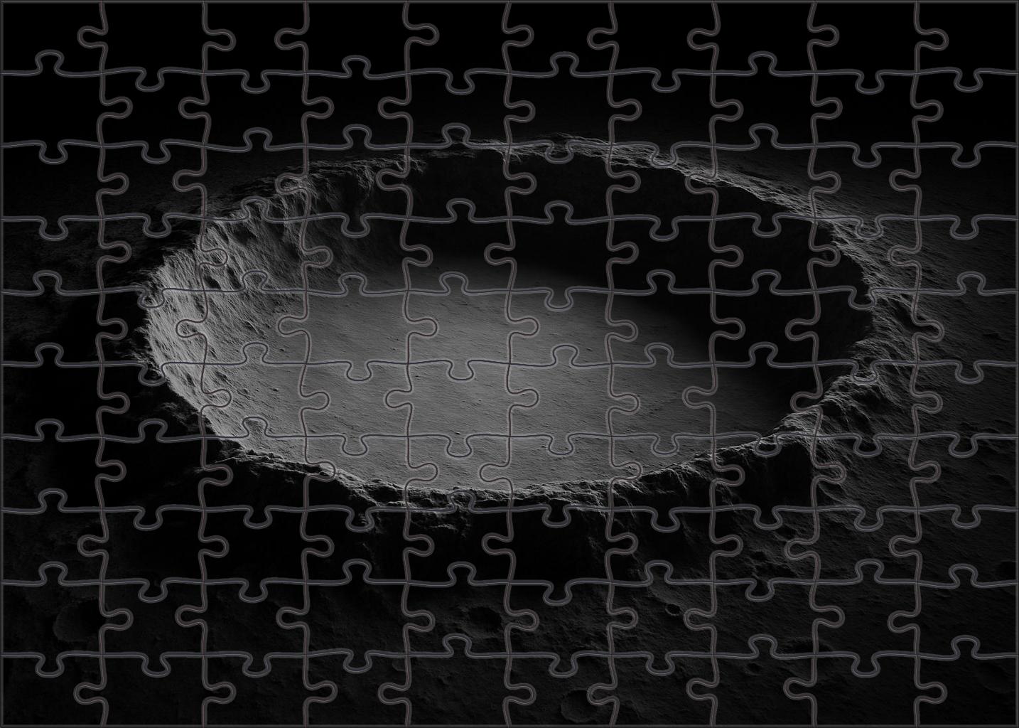 Silver Moonlit Crater Puzzle For Adults