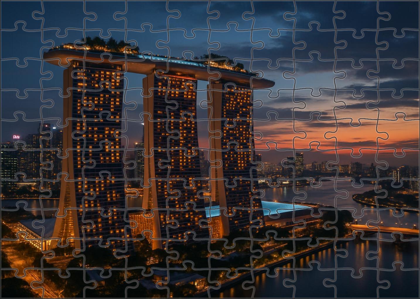Marina Bay Sands Singapore Recognized By 7156 For Its Innovative Skyline Silhouette Unique Puzzle Design