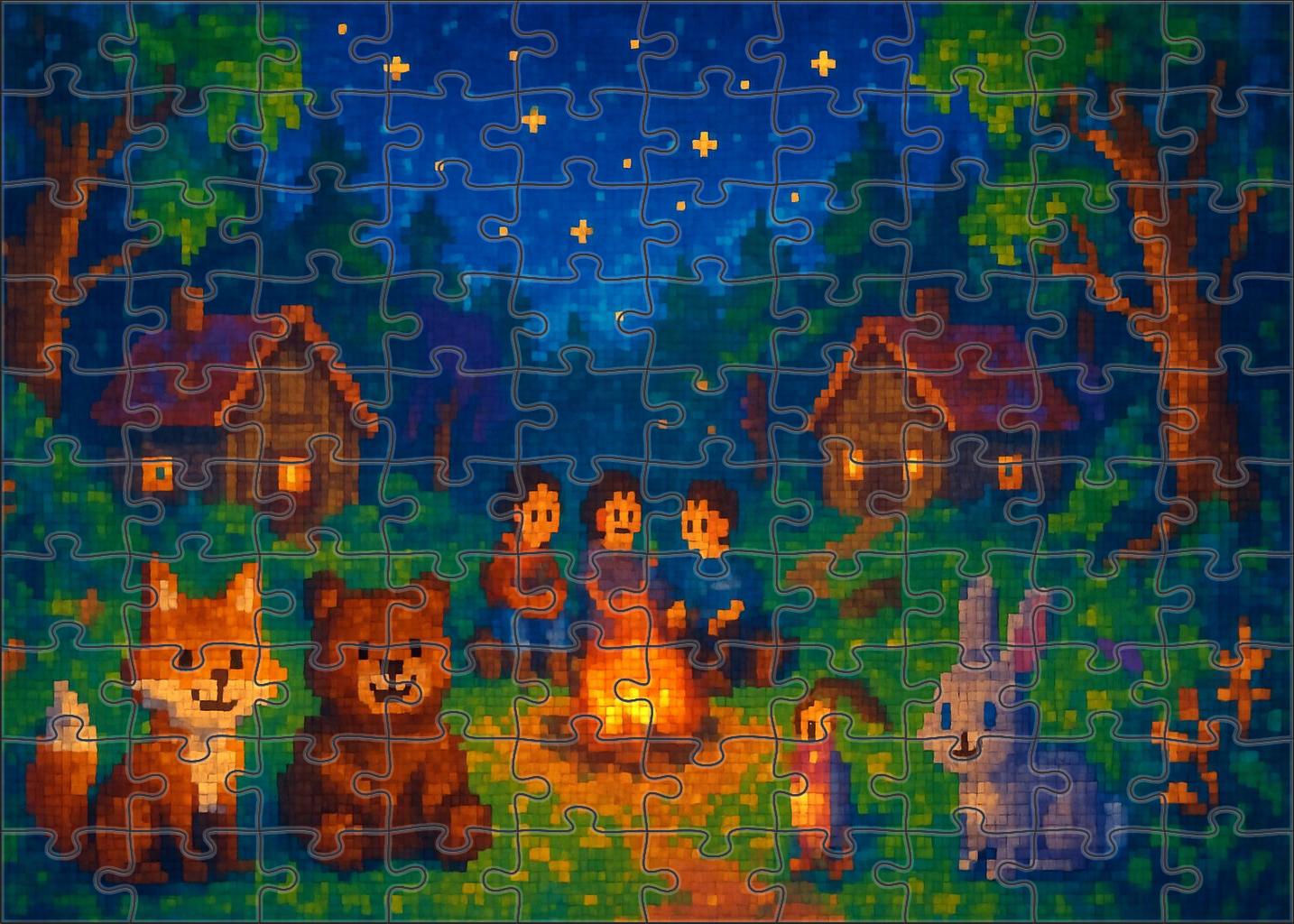 Indie Folk Pixel Storybook Charming 16-bit Tale Of Nature And Friendship 20 Piece Puzzle