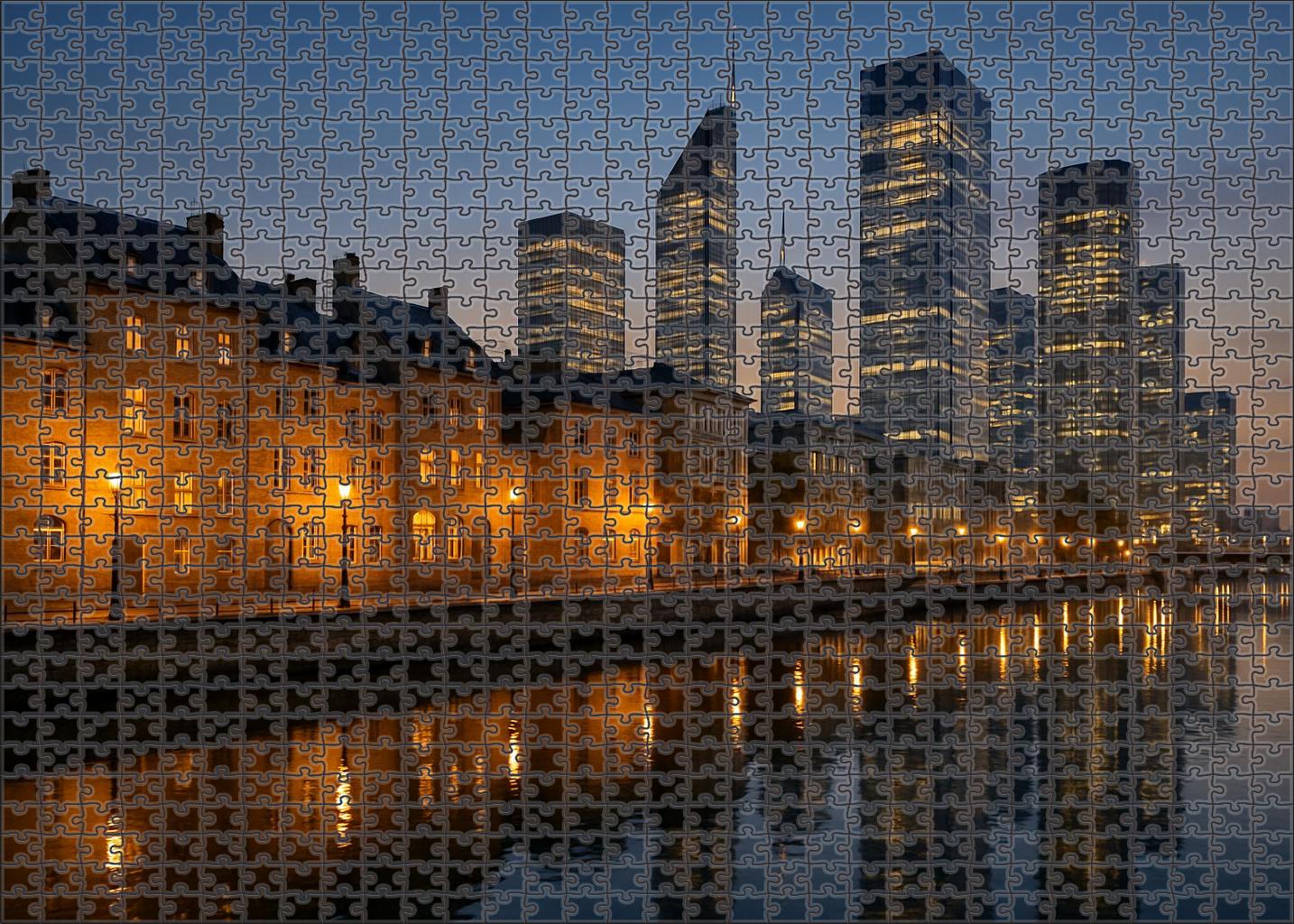 Montreal Old Port Skyline Historic Charm Meets Modern High-rises 1000 Piece Puzzle