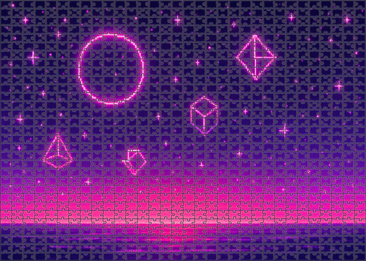 Celestial Synthwave Dreamscape Cosmic Neon Soundscapes And Vaporwave Aesthetics 20 Piece Puzzle