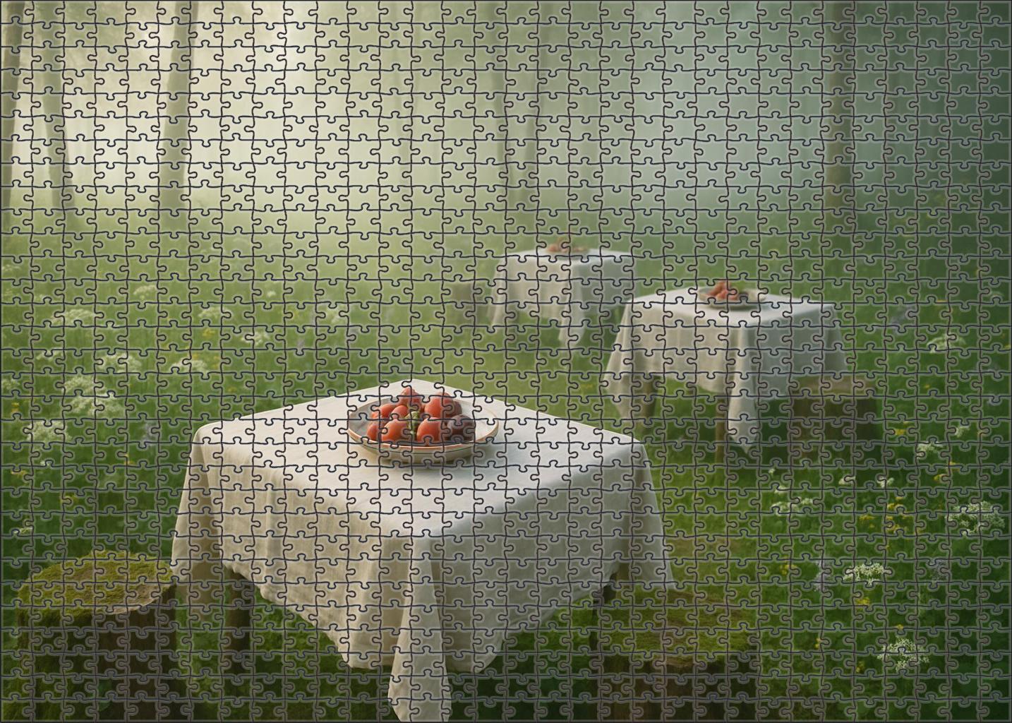 Morning Mist Woodland Brunch Dewy Greens And Rustic Porcelain Puzzle Fun