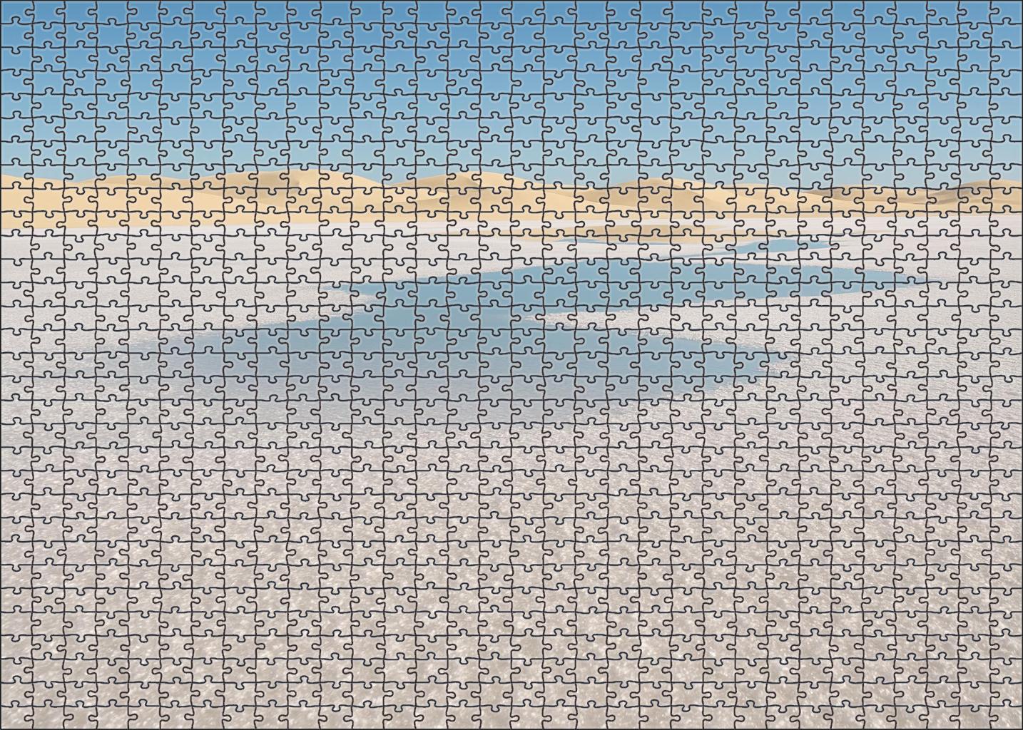The Mirage Basin Reflective Salt Flats Amid Sand Waves Easy Puzzles