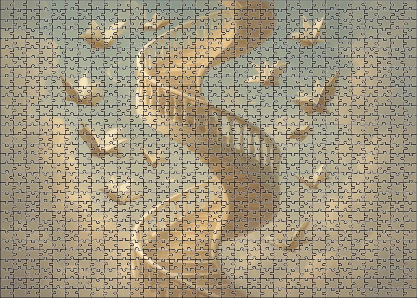 The Infinite Spiral Library Endless Stairs Among Cloud Realms Unique Puzzle Design