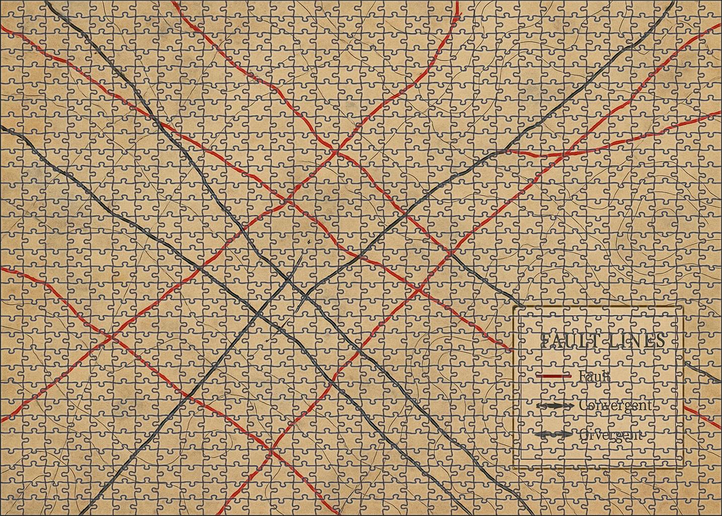 Subsurface Fault Line Network Map Puzzle For Kids