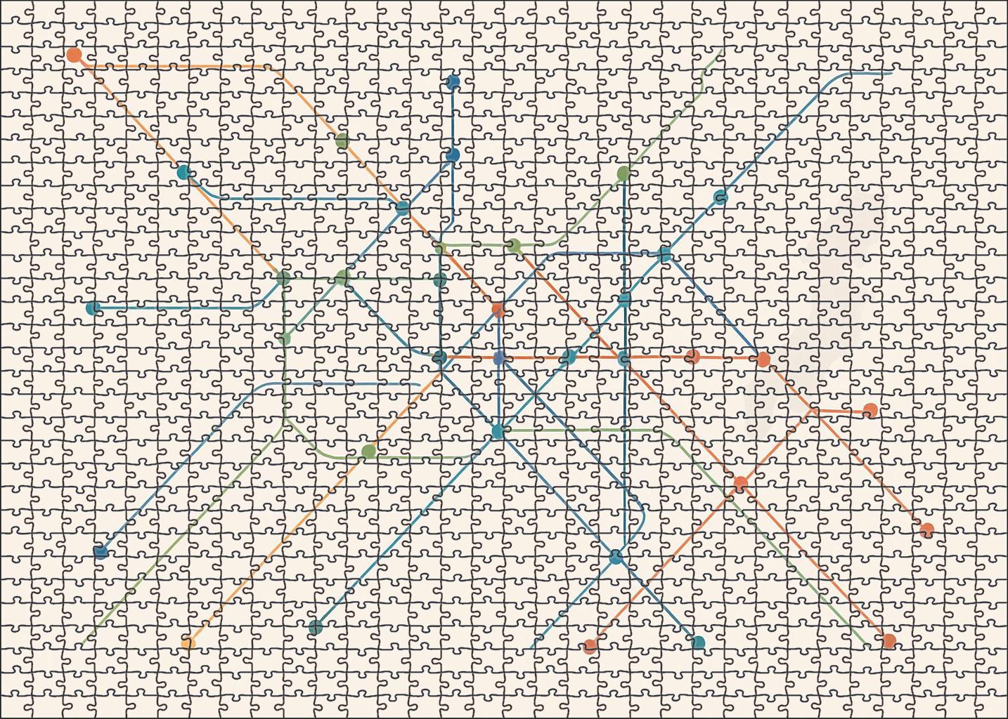 Historic Trade Route Network Schematic Puzzle For Adults