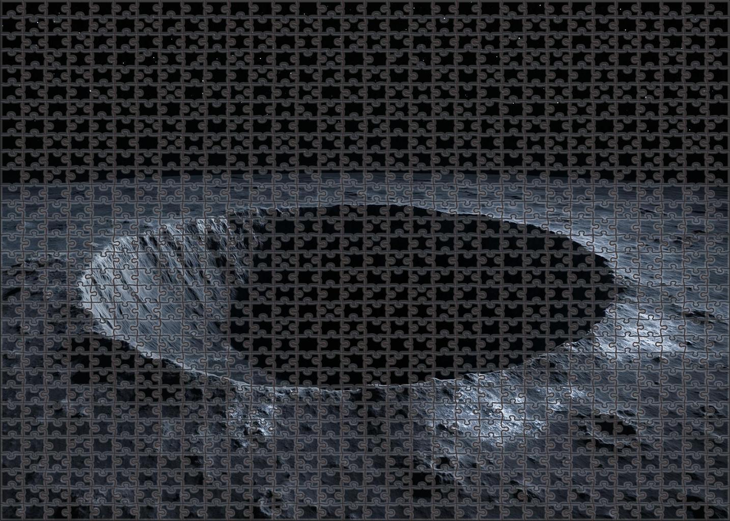 Icy Moonlit Crater Easy Puzzles