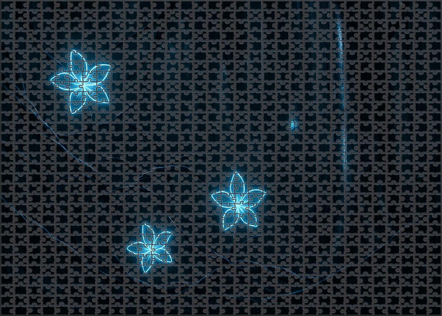 Mechanical Jungle Steel Vines And Glowing Blooms Entwined In Night Unique Puzzle Design