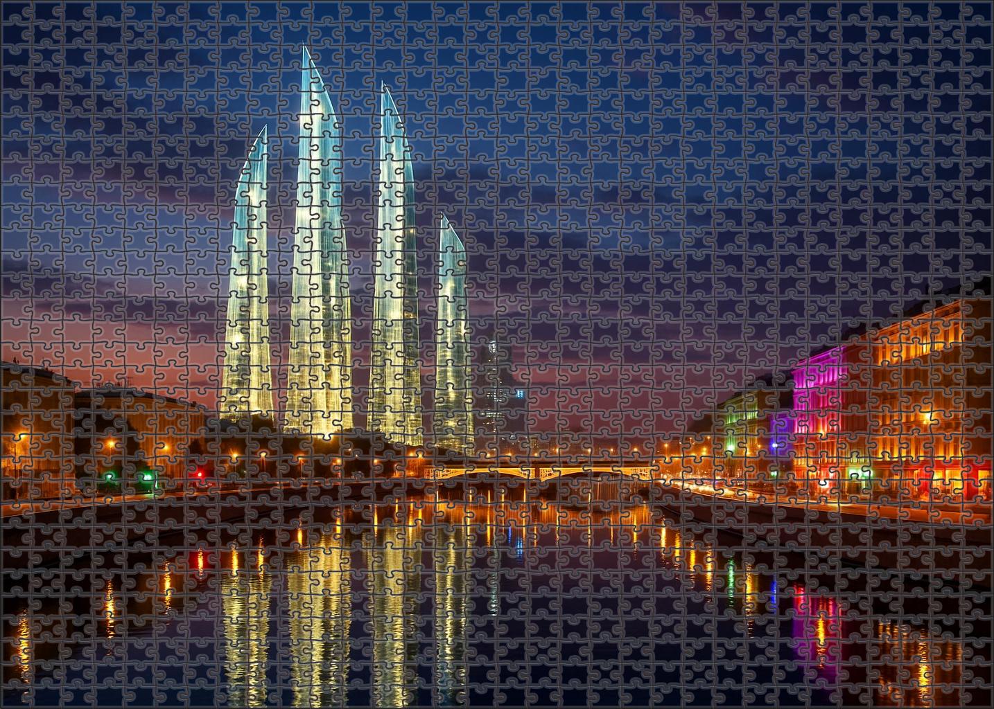 Moscow City Skyline Postmodern Russian Verticality 100 Piece Puzzle