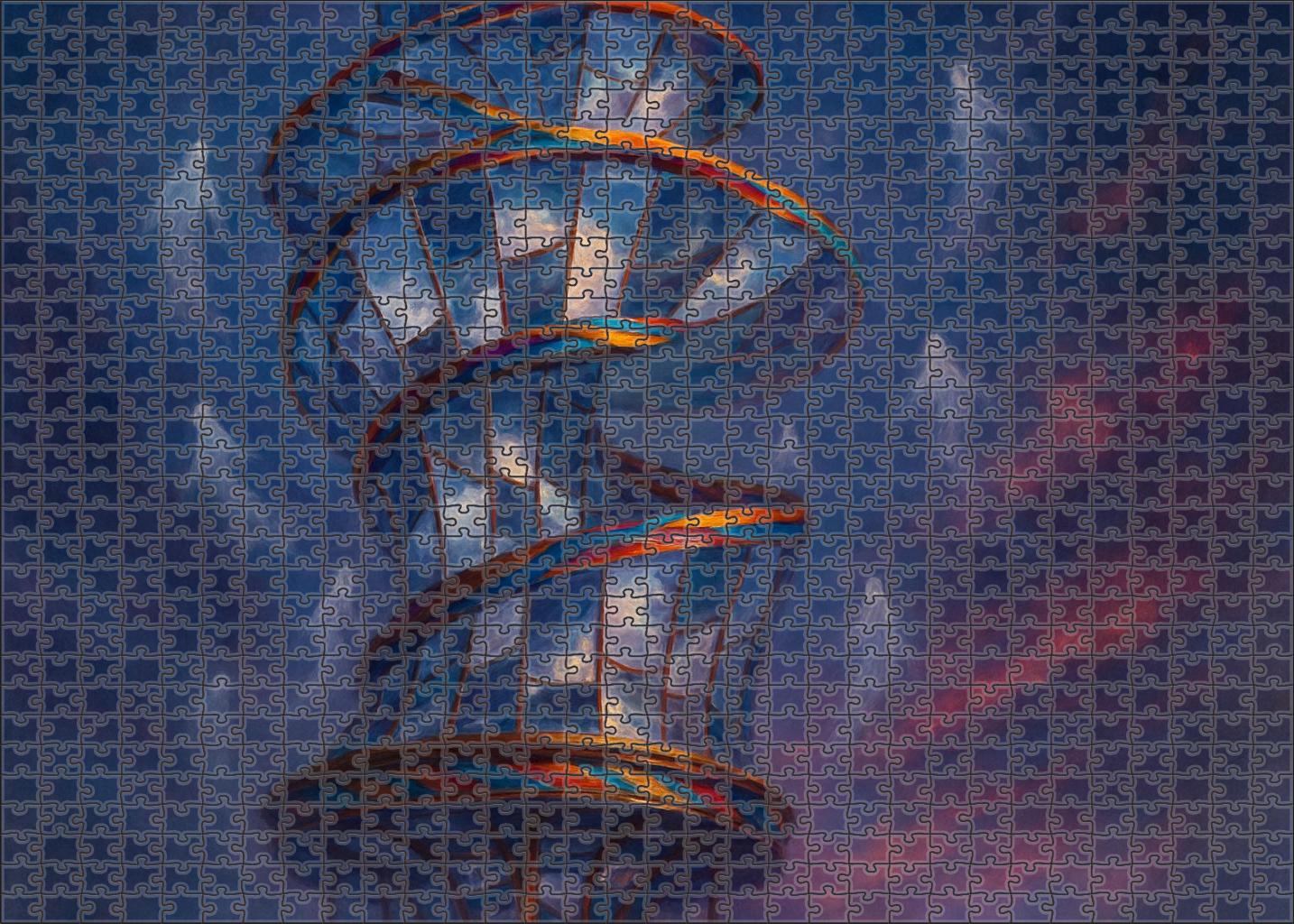 The Infinite Carousel Of Twisted Reflections 300 Piece Puzzle