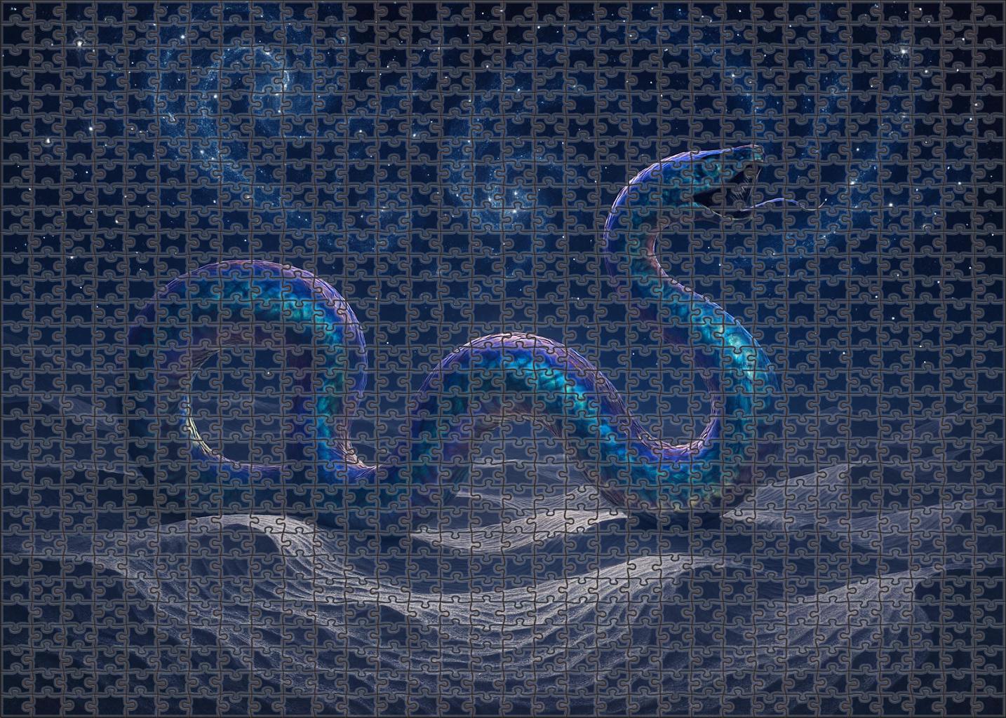 The Serpents Infinite Dance On Moonlit Sands 1000 Piece Puzzle