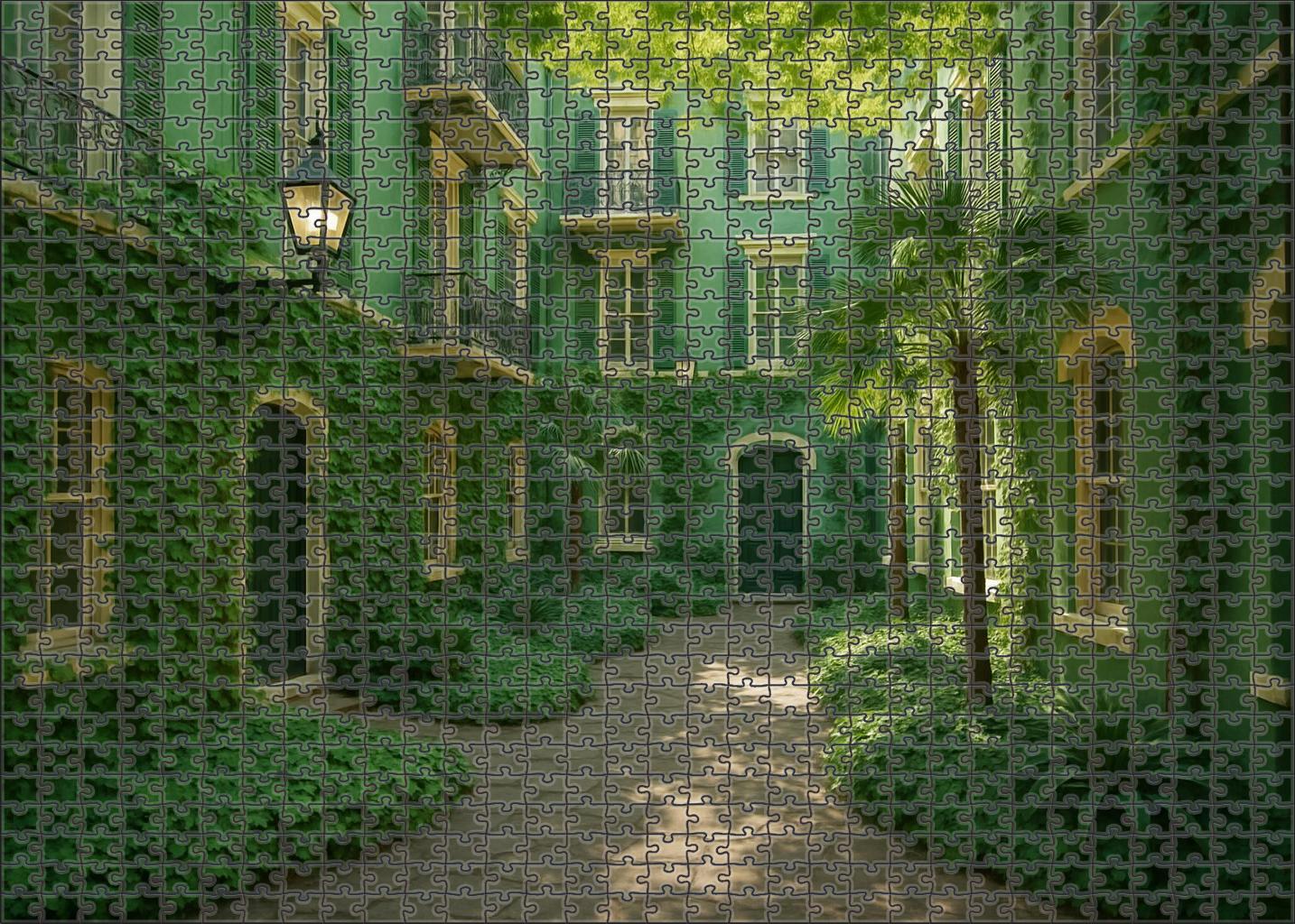 Jade Courtyard Custom Jigsaw Puzzle